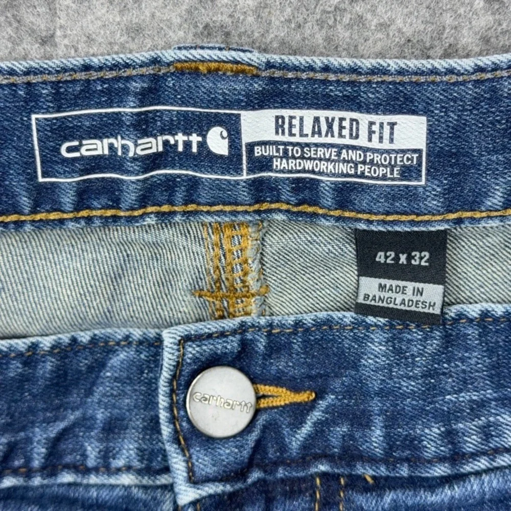 Carhartt Jeans Men 42x32 Blue Rugged Flex Relaxed Fit Utility Carpenter Workwear